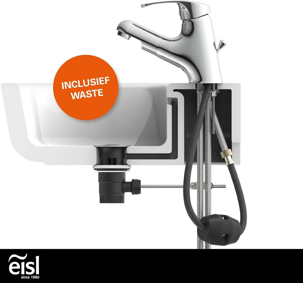 Змішувач для раковини EISL NI075TCO з висувним душем для ванни для миття волосся одноважільний зі зливним краном Vico_Chrome Дніпро - фото 8