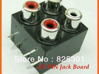 Гнездо RCA х4 монтажное на плату, квадратное Полтава - изображение 1