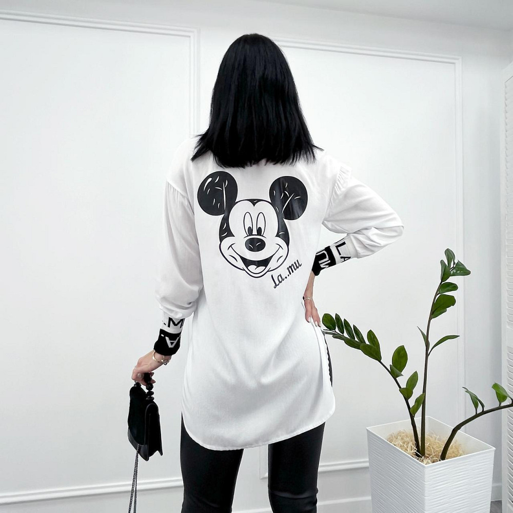 Подовжена жіноча блуза "Michelle" оптом | Батал | Розпродаж моделі Білий, 50-52 Київ - фото 3