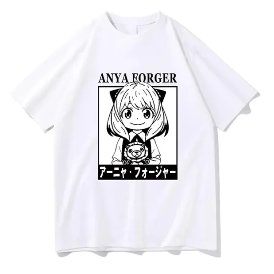 Футболка с аниме принтом Сим'я Шпиона / Аня Размер оверсайз (S/M/L) Белый AnimeT1161 Днепр