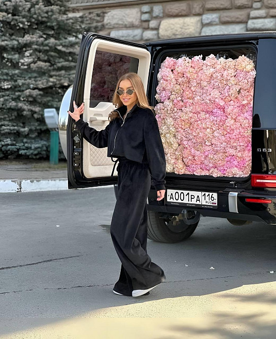 Жіночий прогулянковий плюшевий костюм: кофта та штани Чорний, 46/48 Одеса - фото 5