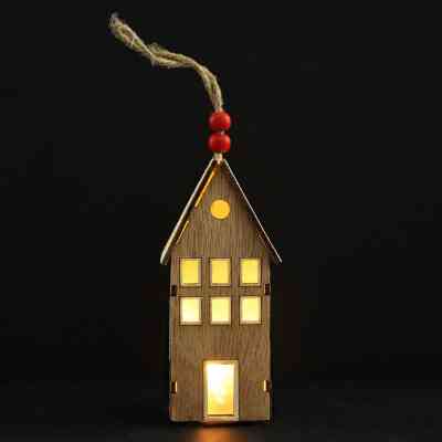 Прикраса декоративна YES! Fun Будиночок 13 см Дерево LED (975068) Вінниця