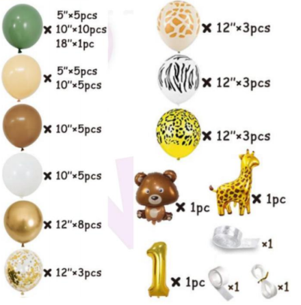 Набір повітряних куль «Сафарі» для дня народження Кам'янець-Подільський