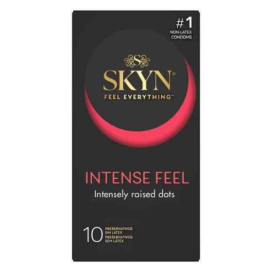 Безлатексні преміум-презервативи SKYN Intense Feel 10 шт, точковий рельєф Sex Aura Київ