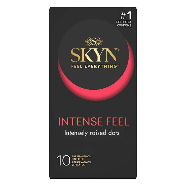 Безлатексні преміум-презервативи SKYN Intense Feel 10 шт, точковий рельєф Sex Aura Київ - фото 1