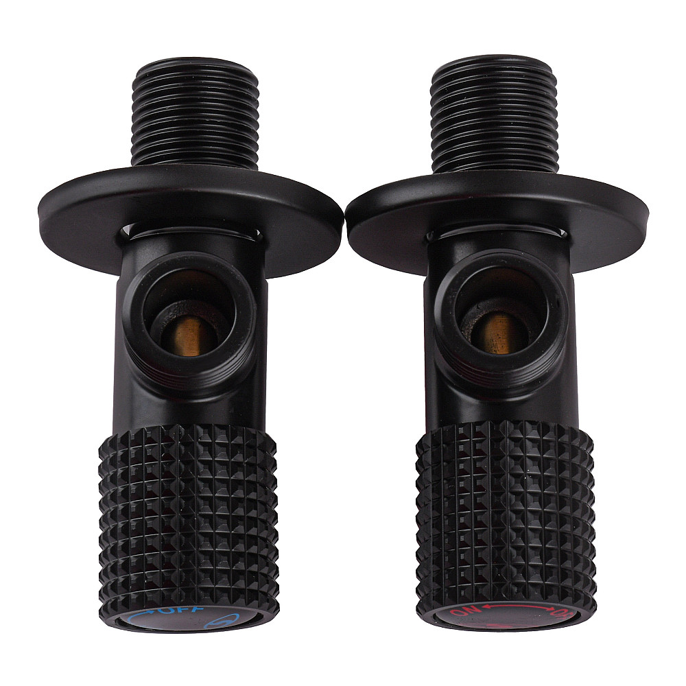 !!Набір кранів кутових кераміка SOLOMON EXCLUSIVE 1/2″X1/2″ 9889 BB (BLACK/BLACK) (комплект2шт.) Луцк - изображение 4