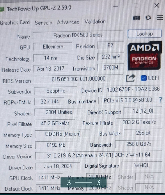 Видеокарта: RX 580 Nitro + 8Gb Киев - изображение 3