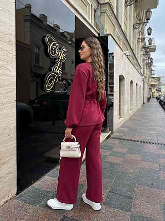 Женский теплый базовый костюм двойка из турецкой ангоры вязки Бордо, 50/52 Одесса