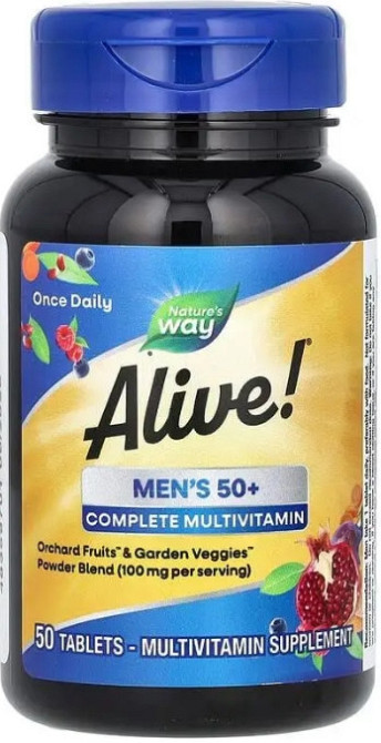 Мультивітаміни для чоловіків Alive! Men's 50+ Nature's Way 50 таб Київ - фото 1
