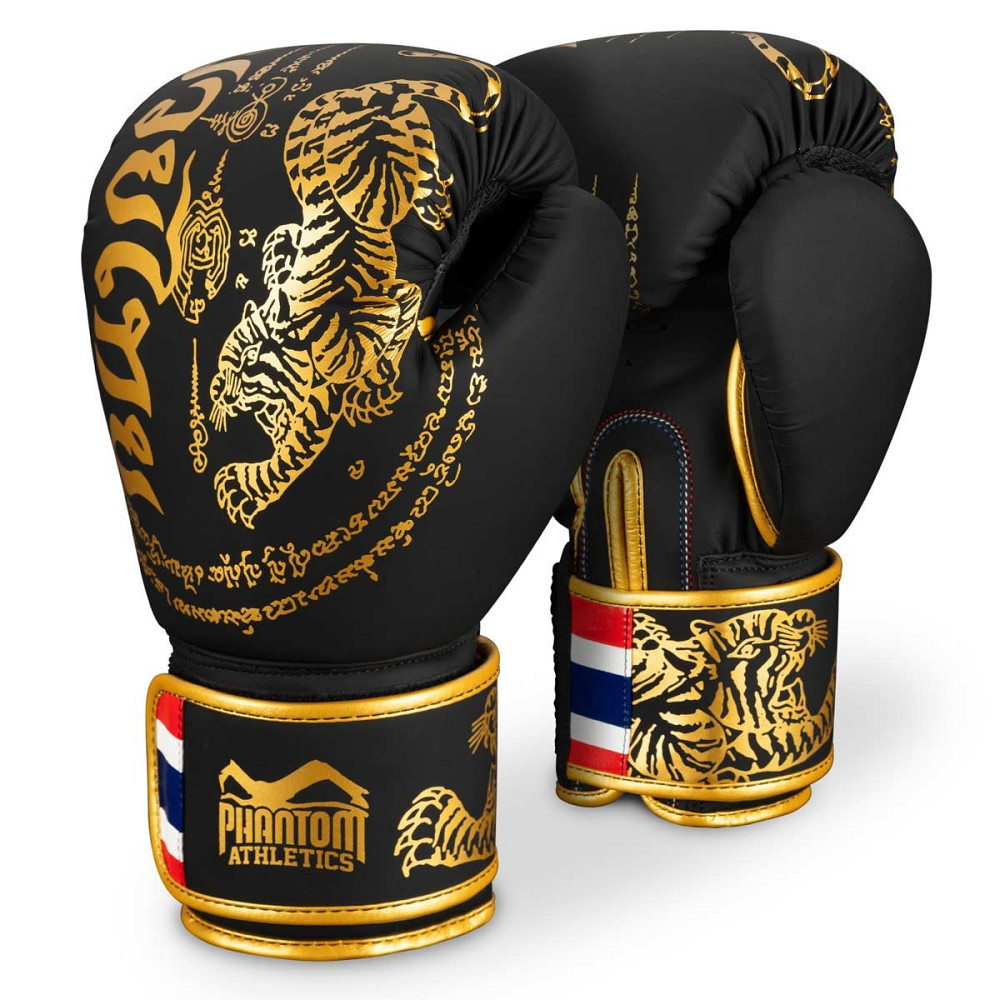 Боксерські рукавиці Phantom Muay Thai Black Gold 16 унцій (Бинти 4м. в подарунок) Каменское - изображение 2
