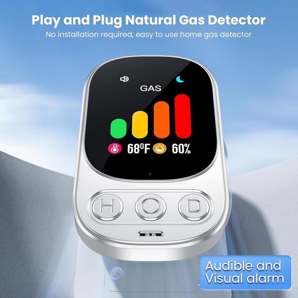 Детектор витоку газу LSENLTY з температурою і вологостю, сигналізатор витоку метану, пропану, газу LPG, LNG Київ - фото 6