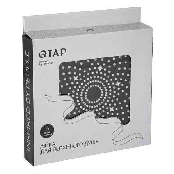 Лейка для верхнего душа пластик Qtap Hlavova D 230 мм круглая QTHLA107BLM45788 Black Matt Харьков