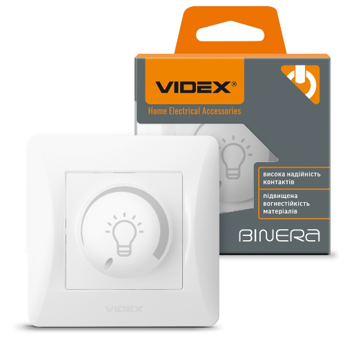 BINERA білий Вимикач диммерний 200W Videx Житомир