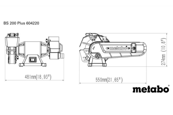 Профессиональная комбинированная точилка Metabo BS 200 Plus : 600 Вт, диск 200мм, шлифлента 1020мм, 2.7 Нм Киев