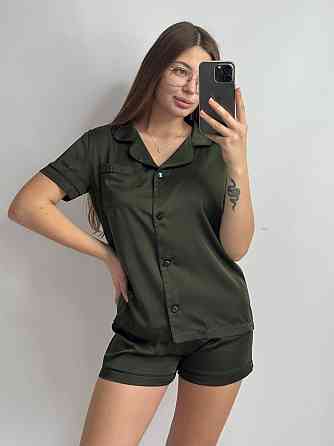 Піжама шовкова з шортами Хакі ч/к S Харків