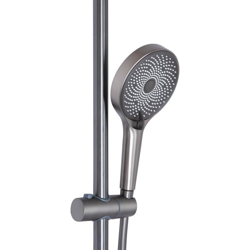 Душевая система с изливом Qtap Slavonice на три потребителя QTSLA111GMB45910 Gunmetal Black графит Киев - изображение 5