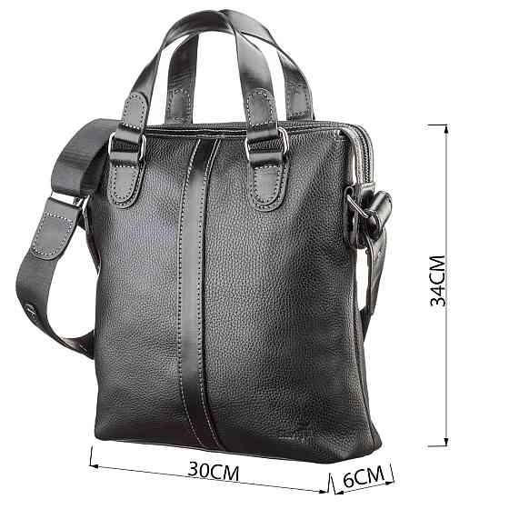 Сумка мужская SHVIGEL 11114 кожаная Черная Киев