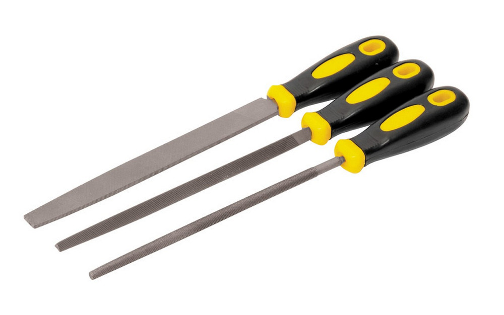 MASTERTOOL Напилки по металу MASTERTOOL 200 мм набір 3 шт плоский/круглий/тригранний 06-0210 Коломыя - изображение 1