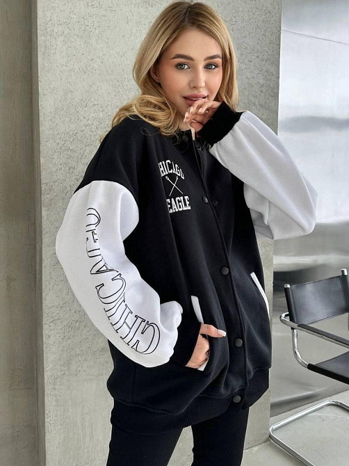 Женский теплый прогулочный костюм: бомбер и лосины трехнить на флисе + рубчик Одесса - изображение 10