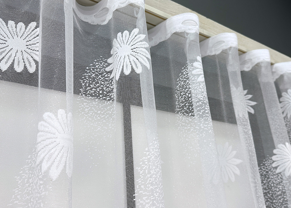 Тюль жаккард VR-Textil № 1899т Арка на кухню цвет белый 400х150 см (53-0107) Киев - изображение 7