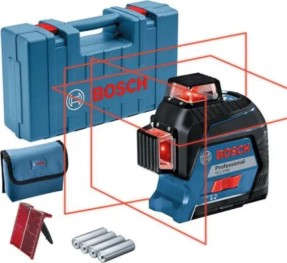 Профессиональный линейный лазерный нивелир Bosch Professional GLL 3-80 в кейсе с мишенью и чехлом Киев