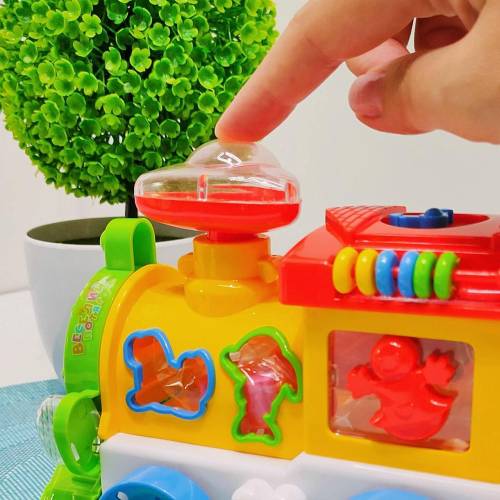 Паровоз розвиваючий TK Group озвучка на батарейках пищалка на трубі підсвічування Червоно-жовтий (93866) Чернігів - фото 9