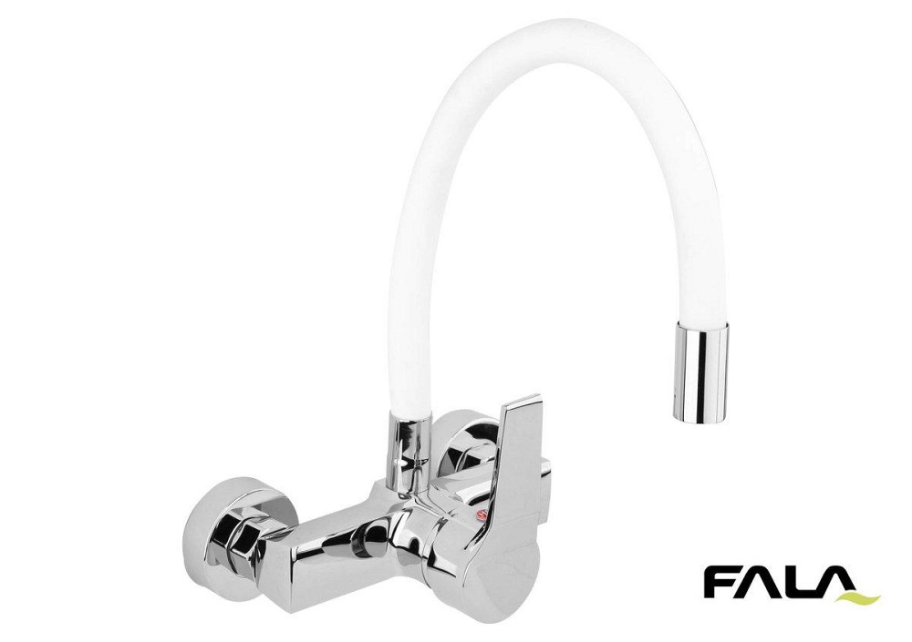 Змішувач води настінний "FLEXIBLE" FALA з гнучкою білою лійкою [10] Одеса - фото 1