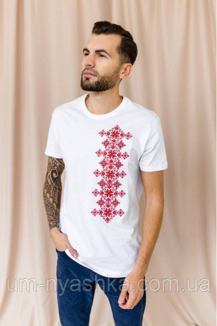Мужская вышиванка с коротким рукавом футболка вышиванка Оберег Кривой Рог - изображение 6