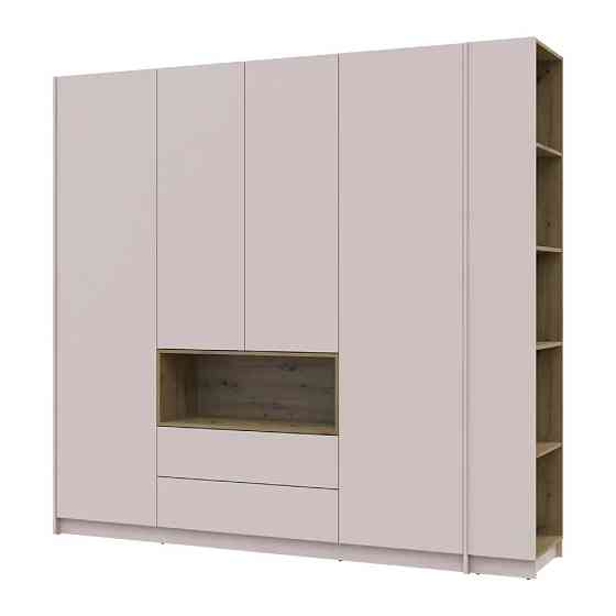 Шафа для одягу з нішою та етажеркою Doros Дейл Кашемір/Дуб Артизан 4 ДСП 234х52х220 DRS-011728 (44900340) Львів