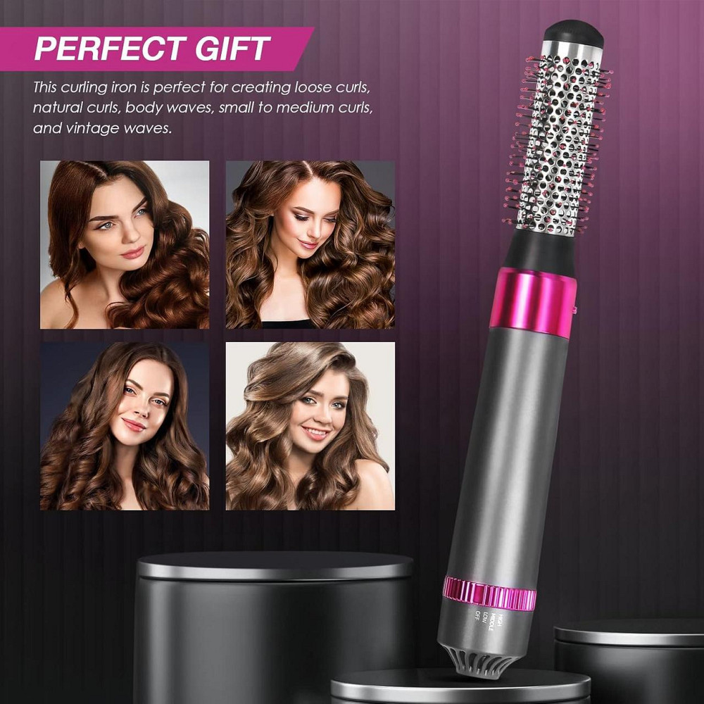 Фен-щетка 5 в 1 FACAIO, многофункциональный стайлер для укладки волос, завивка, выравнивание и сушка ионизация Киев - изображение 4