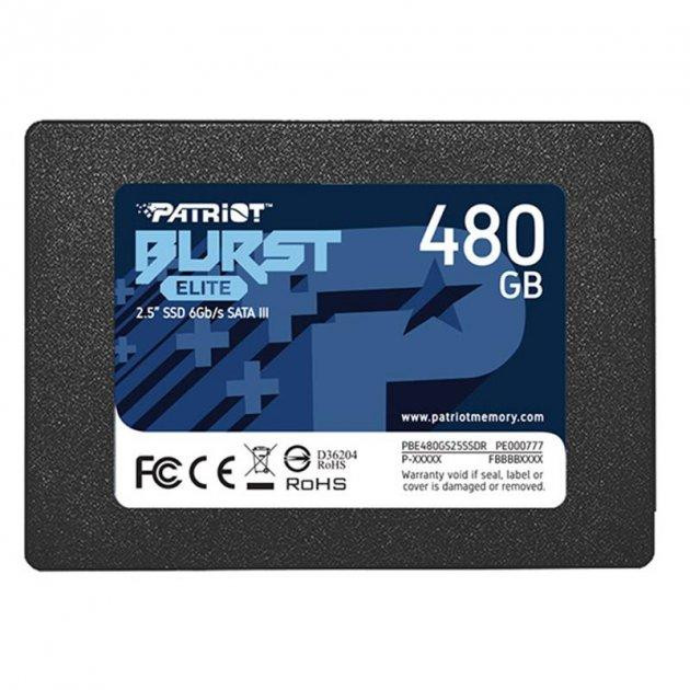 Накопичувач SSD Patriot Burst Elite 480GB 2.5" 7mm SATAIII TLC 3D Київ - фото 1