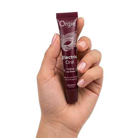 Виброблеск для губ Orgie Electric Oral Lips Gloss Strawberry 10 мл, с эффектом покалывания Sex Aura Киев