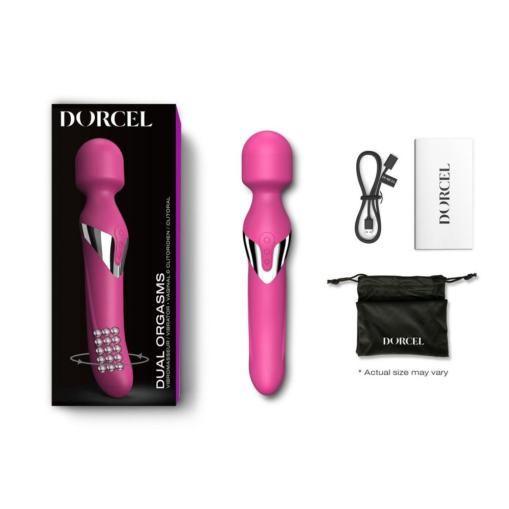 Вибромассажер 2в1 Dorcel Dual Orgasms Magenta классический массажер и вибратор с жемчужным массажем Sex Aura Киев - изображение 5