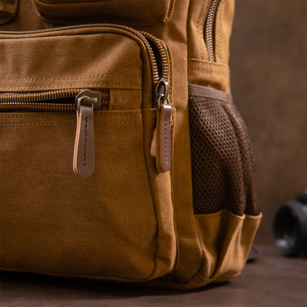 Рюкзак текстильний дорожній унісекс Vintage 20619 Коричневий Київ - фото 10