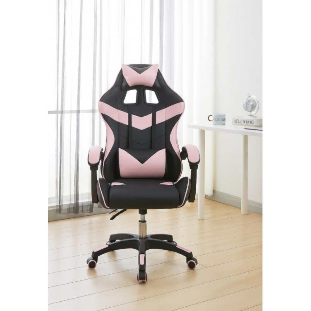 Крісло геймерське комп'ютерне ігрове Bonro BN-810 екошкіра для комп'ютера Рожевий Київ - фото 6
