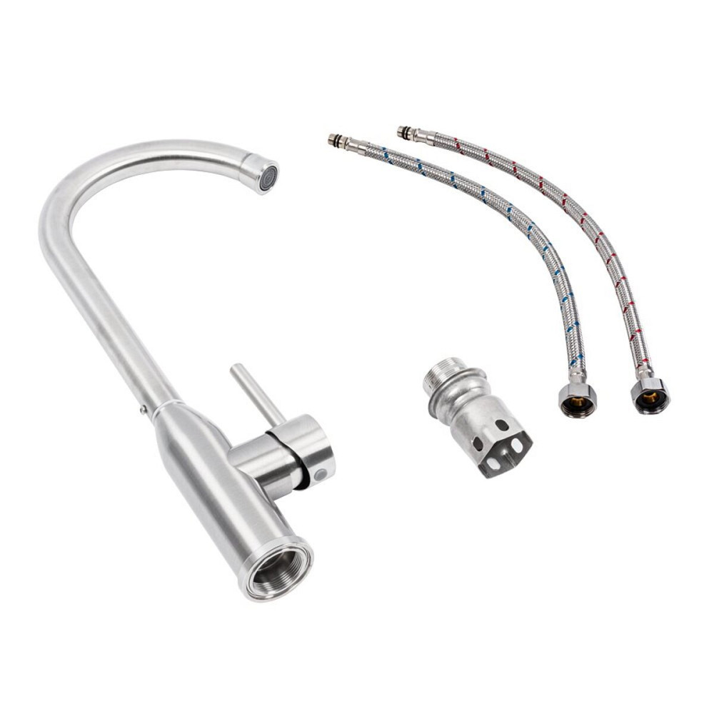 PLATINUM Змішувач кухонний нержавійка Platinum 26 FHP (7456) Киев - изображение 2