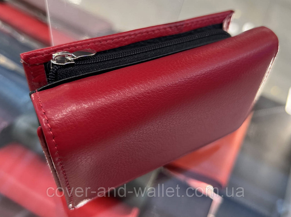 Темно-розовый женский кошелек маленького размера из натуральной кожи на магните Helen Verde Киев - изображение 8