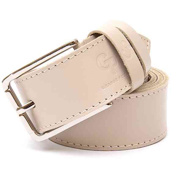 Кожаный ремень унисекс GRANDE PELLE 11450 Бежевый Киев