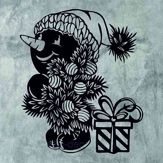 Декоративное настенное Панно «Снеговик», Декор на стену Киев