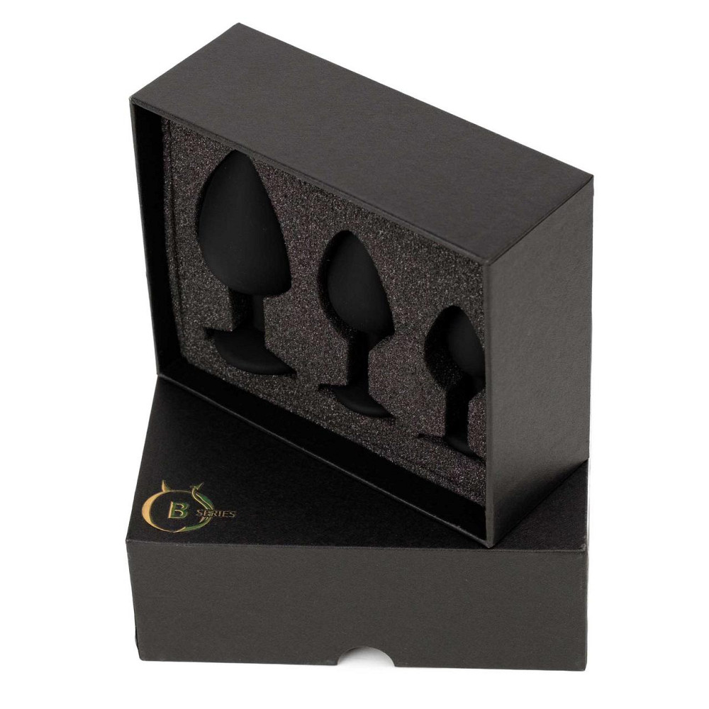 Силіконовий набір плагів Jewellery Silicone PLUG SET Black, чорний Sex Aura Київ - фото 7