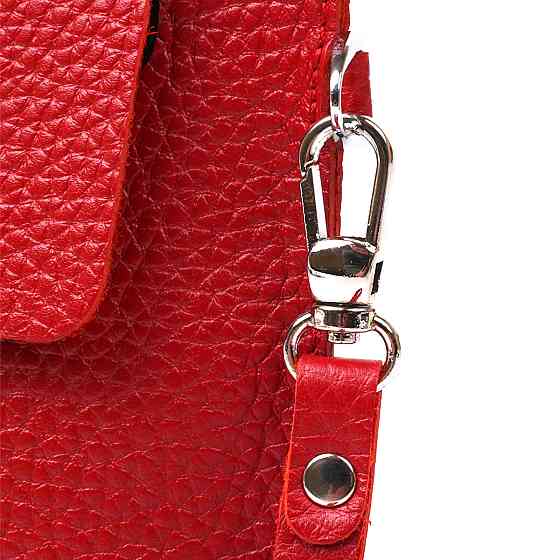 Шкіряна жіноча тревел-косметичка Червоний (SHVIGEL) Київ