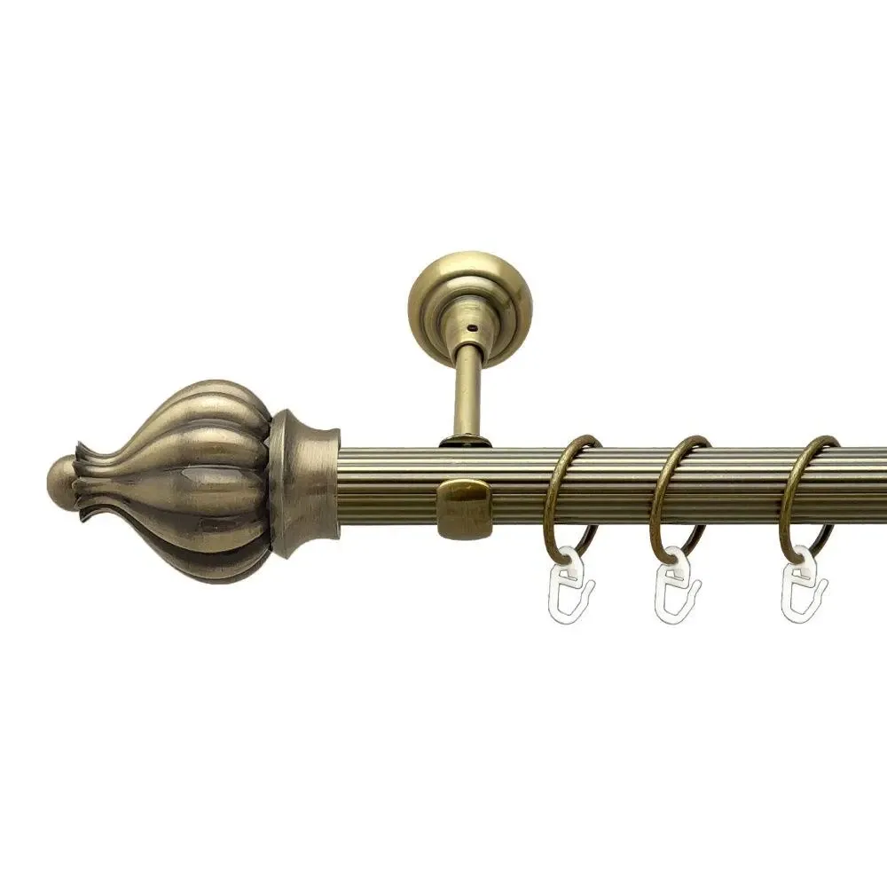 Карниз Orvit Таджа металевий однорядний відкритий рифлена труба кільце металеве Антик 25 мм 240 см (00-00017643) Львів - фото 1