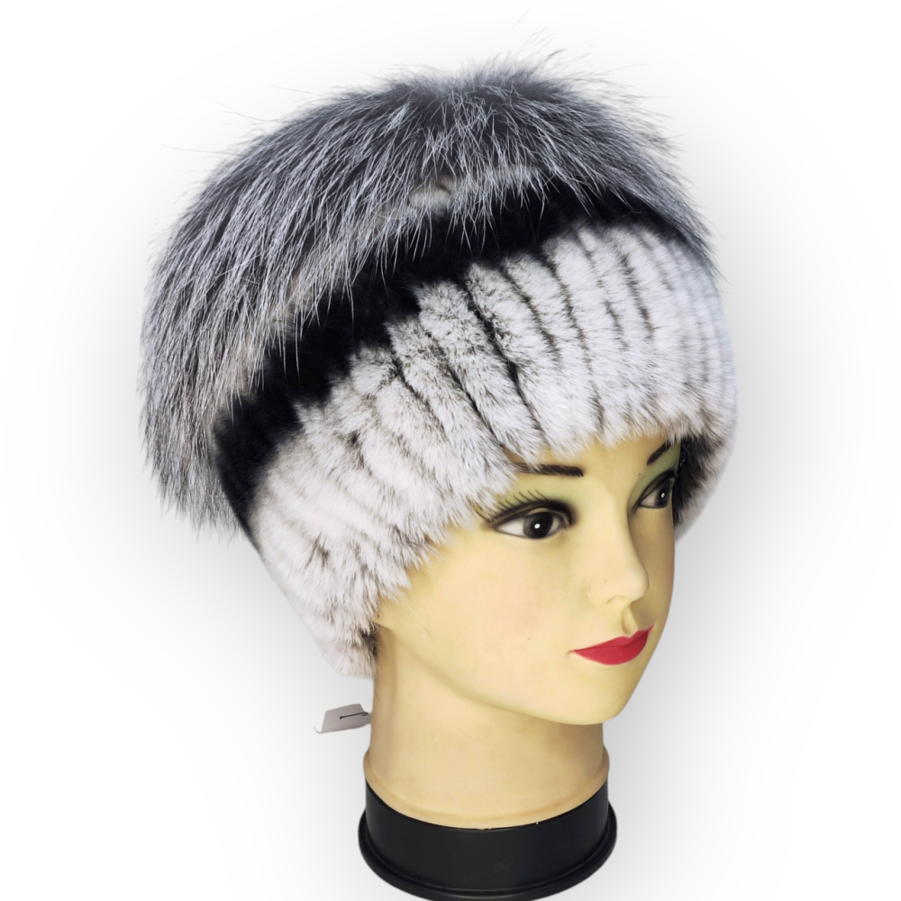 Шапка хутряна жіноча кубанка шиншилова Надін Сірий Харків - фото 8