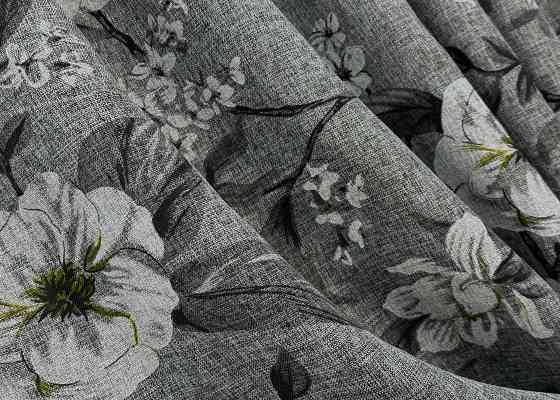 Комплект штор VR-Textil Лен Прованс 150х265 2шт и Тюль 400х265 1724ш-1681т Серый с белым 71-104/3 Киев