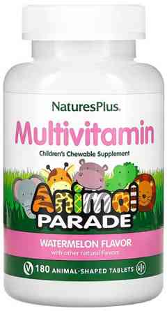 Вітаміни для дітей Nature's Plus Animal Parade Multi-Vitamin and Mineral 180 жов таб Кавун Київ