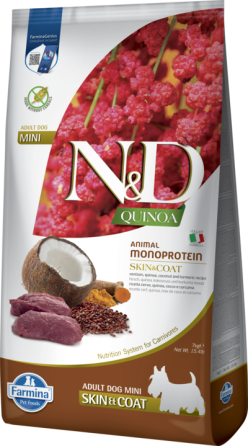 Фарміна дог сухий N&D QUINOA SKIN & COAT VENISON ADULT MINI з олениною 7 кг 44259 Київ