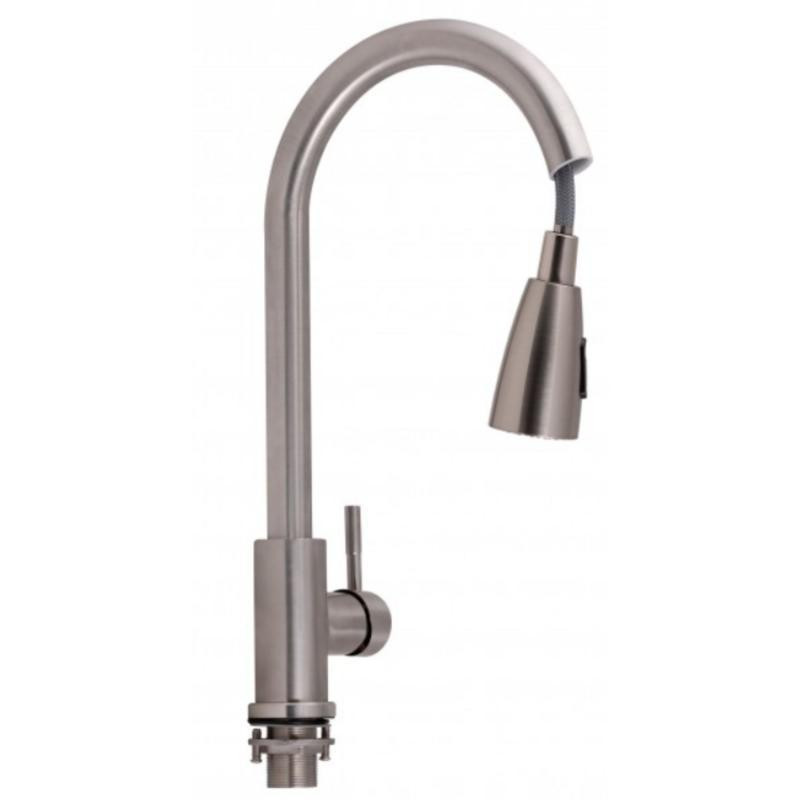 Смеситель для кухни Lidz Aria 015FL с выдвижным изливом (k35) LDARI015FLNKS34945 Nickel Харьков - изображение 3