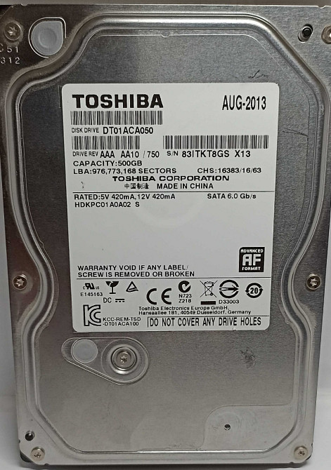 Жорсткий Диск Toshiba HDD3.5" SATA. Харків - фото 2