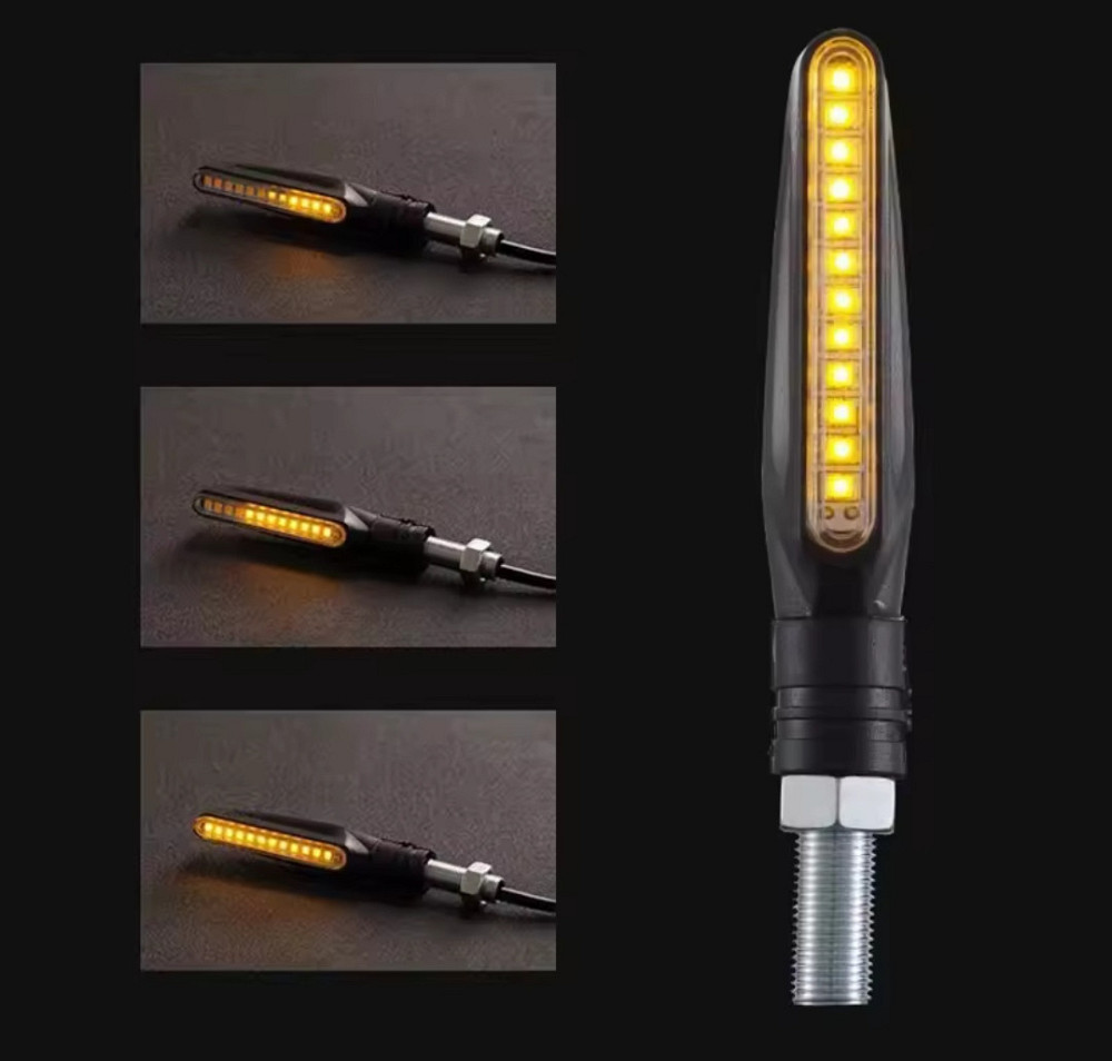 Универсальные светодиодные поворотники 2 шт для мотоцикла 11 см 12 v черный Киев - изображение 4