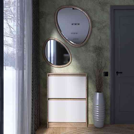 Тумба для обуви в прихожую Эверест Сити-160-2 70,2х16х95,8 см Дуб сонома/Белый (DTM-071107) Львов